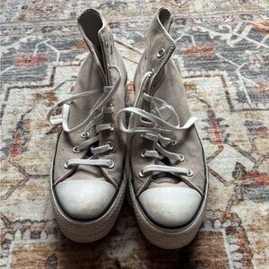 Converse Beige/Taupe High-Top Lace-Up Women's Boots
